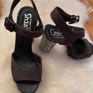 Chunky sparkly heels